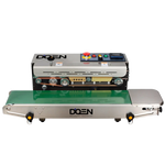 Máquina selladora de banda horizontal para empaque de alimentos sólidos.