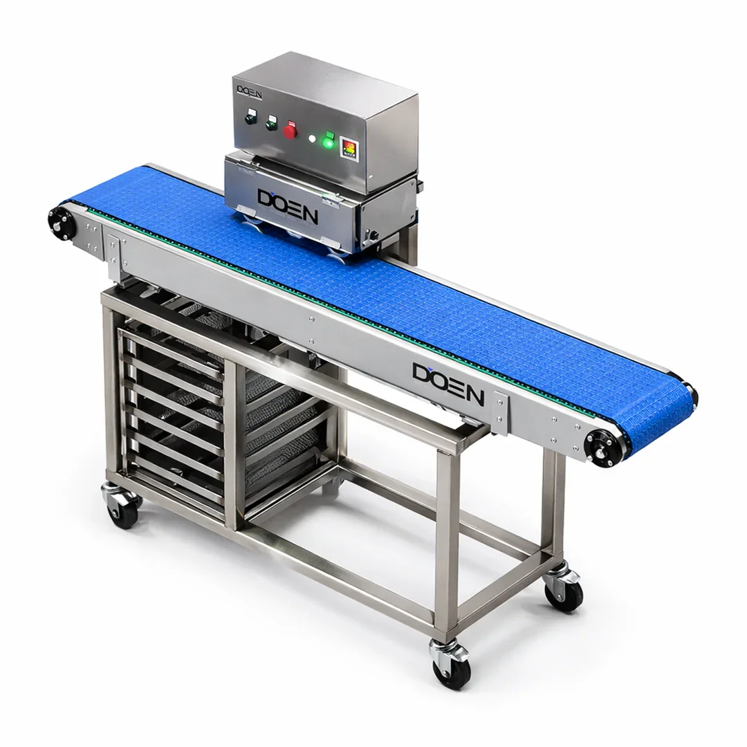 Banda transportadora grado alimenticio para empaque de alimentos.